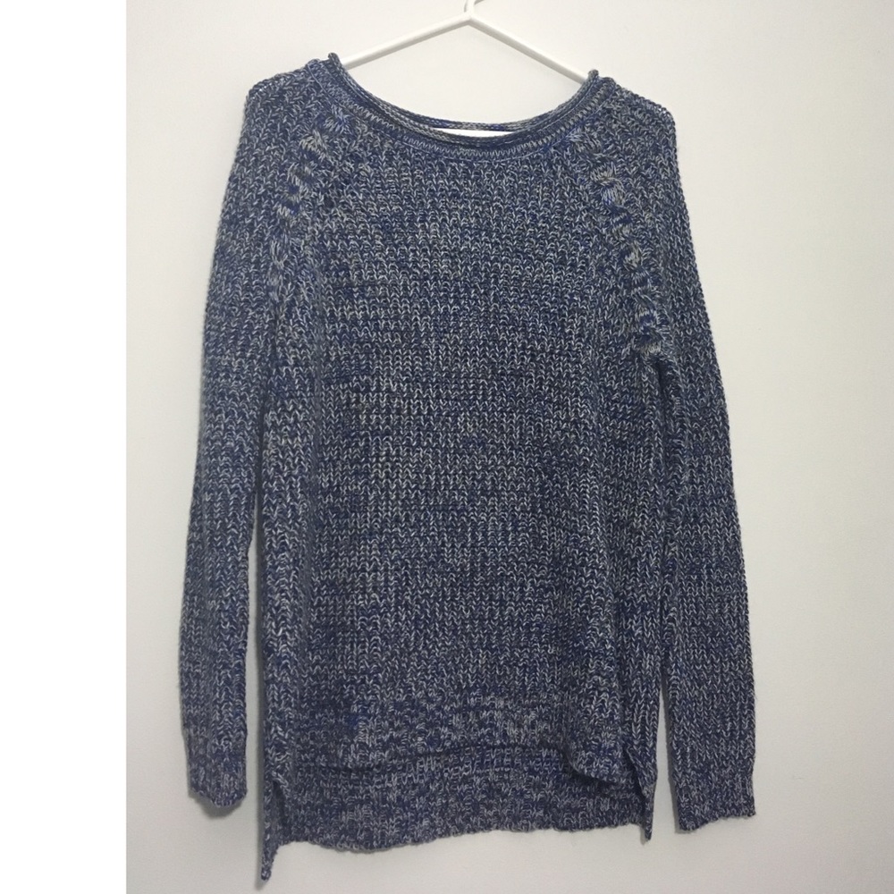 Blue Chunky-knit oversized sweater